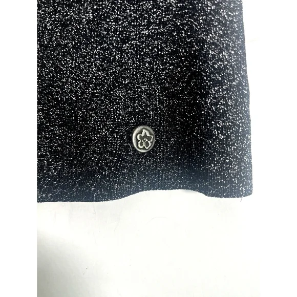 New Ted Baker Womens Black Silver Metallic Top Size 6 US TD 2 Eloisy Crossover